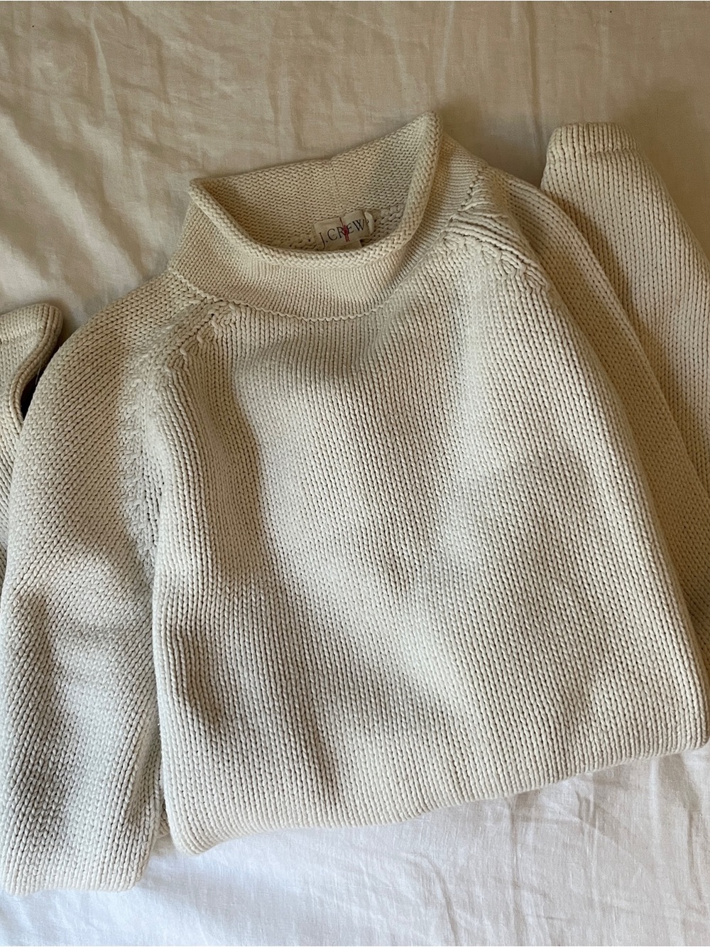 Vintage J. Crew Cream Knit Rollneck Sweater